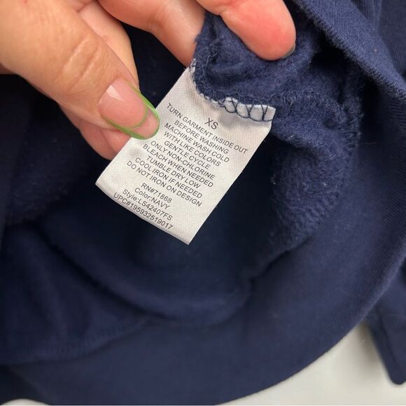 Disney Winnie the Pooh Navy Sweatshirt Chenille Lettering Vinyl Graphic XS 0-2 - Picture 9 of 16